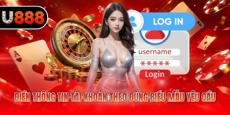 Điền thông tin tài khoản theo đúng biểu mẫu yêu cầu